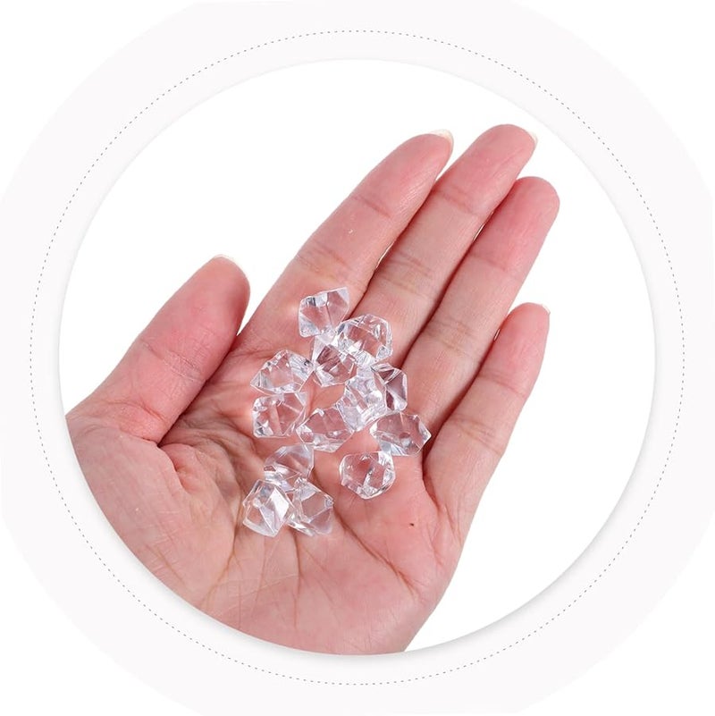 GLEAVI 400 قطعة مكعبات ثلج بلاستيكية واقعية قابلة لإعادة الاستخدام، وهمية شفافة لحشو المزهرية، ديكور المنزل، تصوير حفلات الزفاف - Image 4